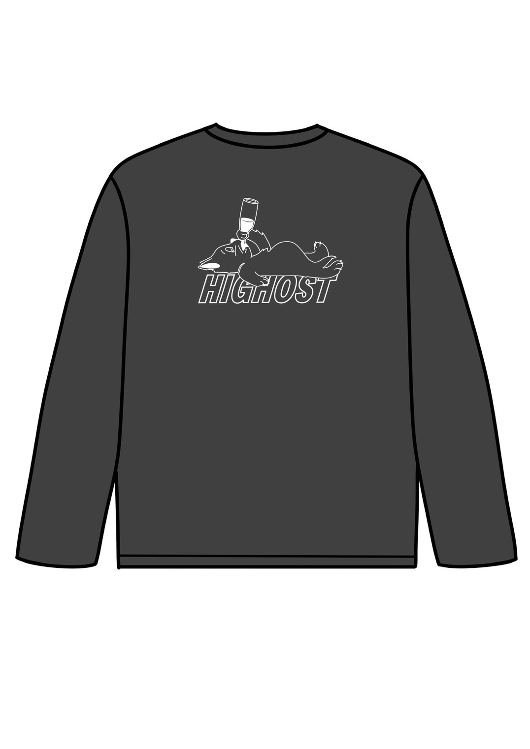 HIGHOST BLACK CAT LONG T-SHIRTS