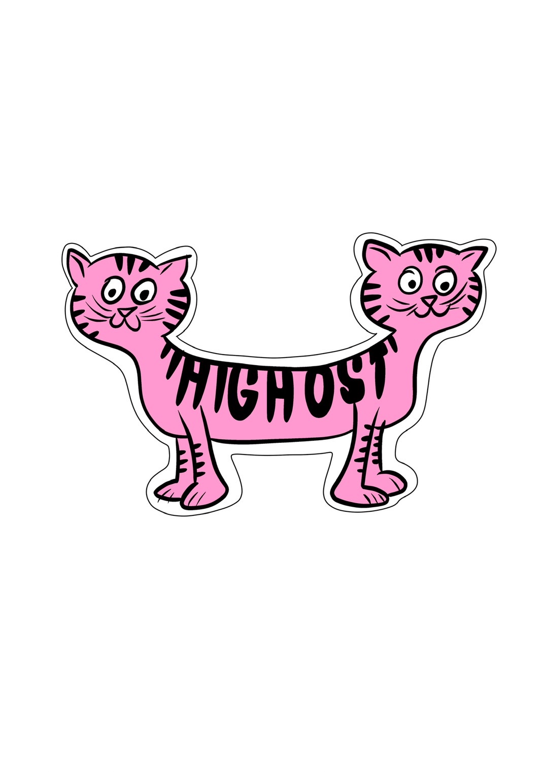 HIGHOST GHOST TWIN CAT Sticker