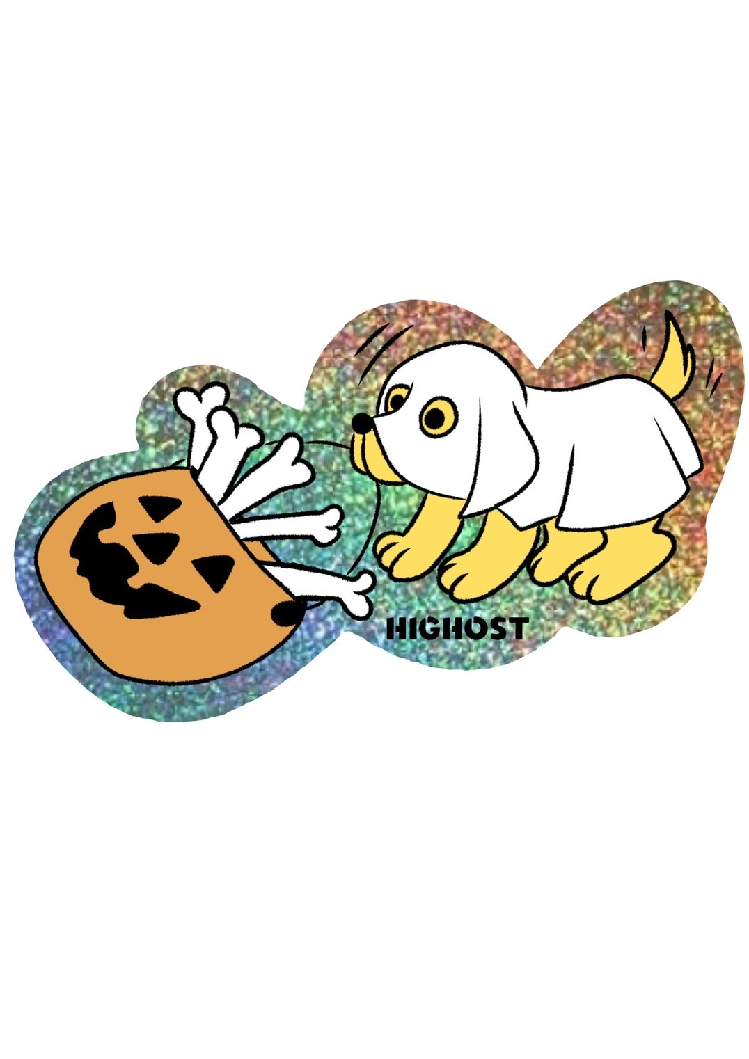 HIGHOST GHOST DOG CANVAS TOTE BAG STICKER SET