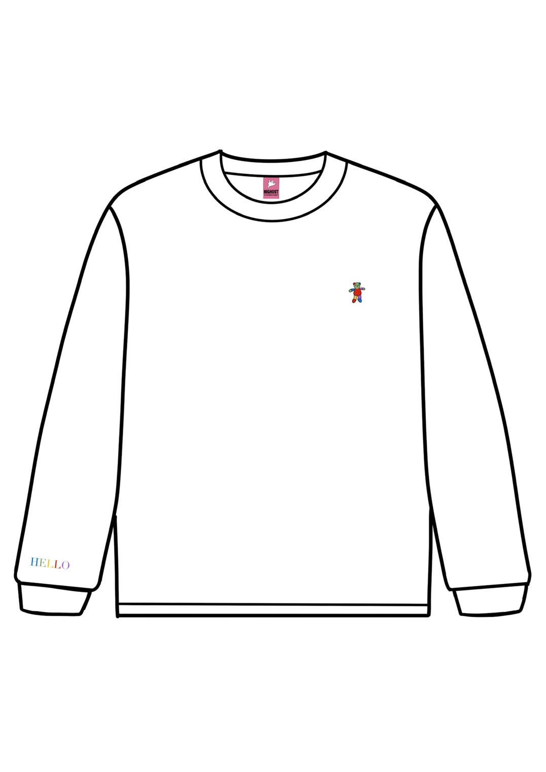 HIGHOST PATCHWORK BEAR LONG T-SHIRTS