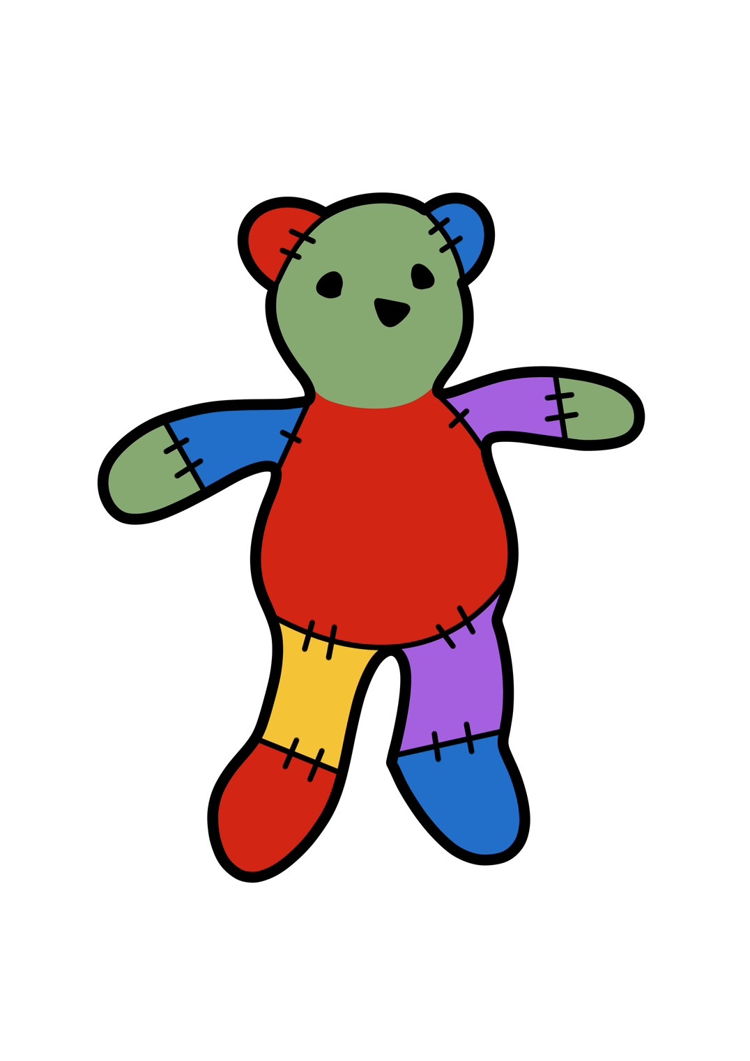 HIGHOST PATCHWORK BEAR LONG T-SHIRTS