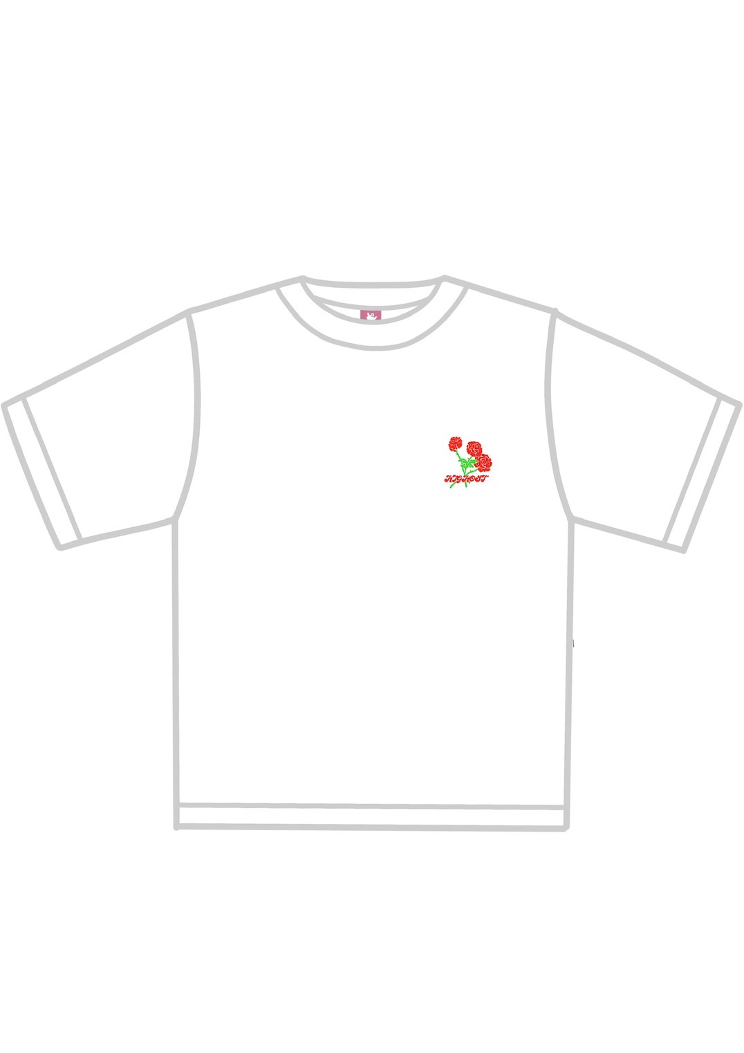 HIGHOST “CHAOS ROSE” Tee WHITE