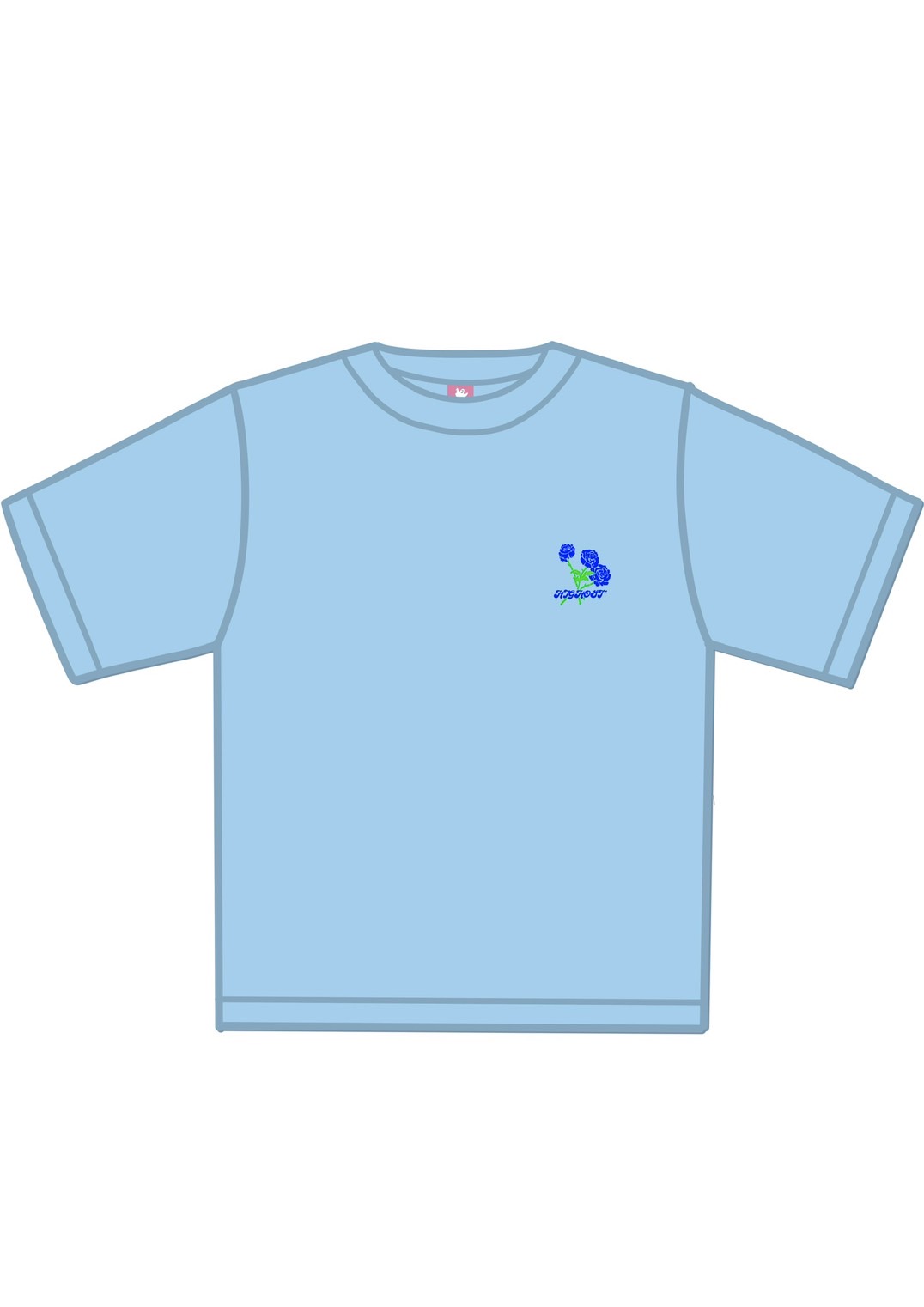 HIGHOST “CHAOS ROSE” Tee Light blue