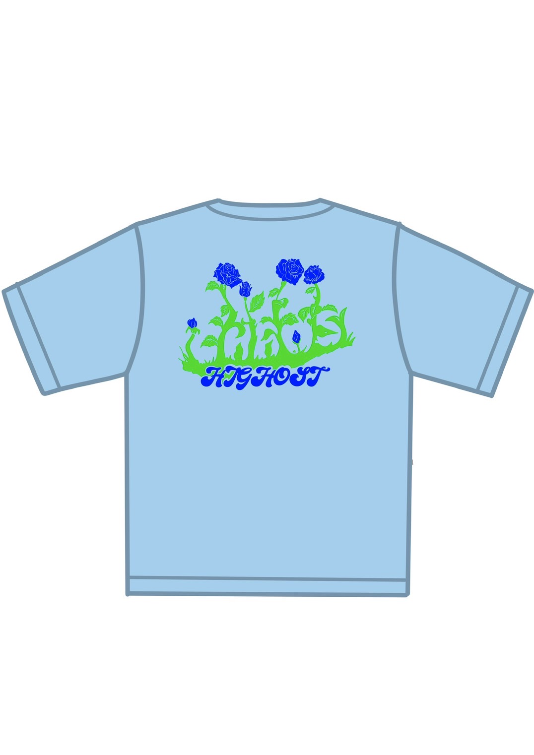 HIGHOST “CHAOS ROSE” Tee Light blue