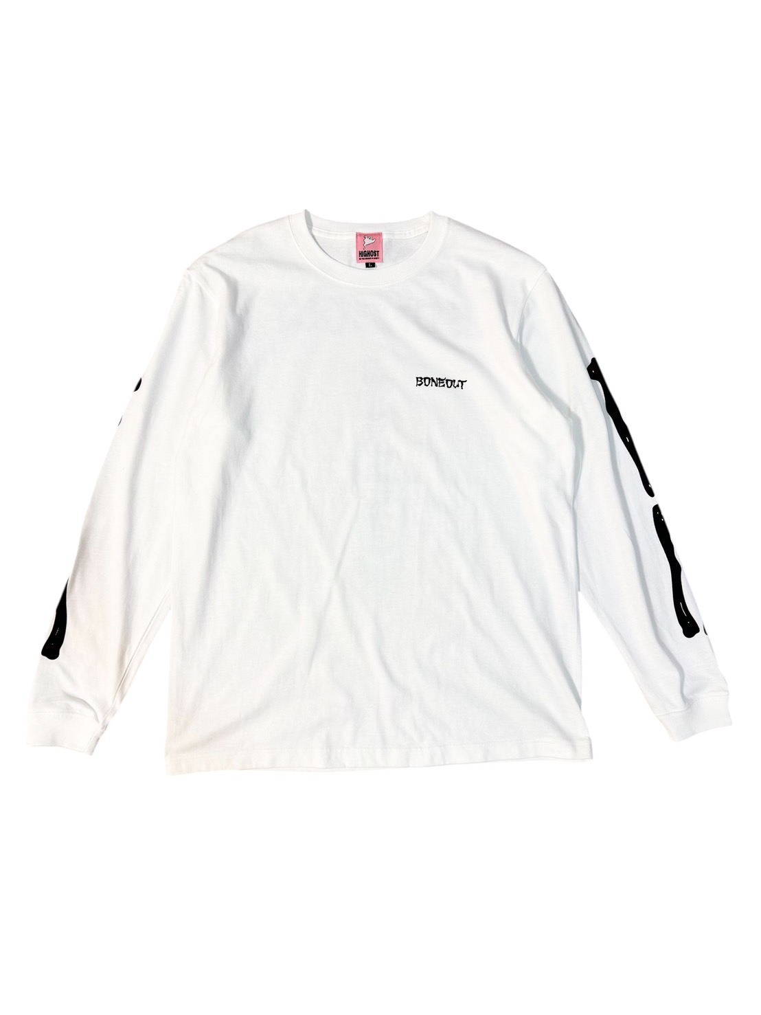HIGHOST BONE OUT(WHITE ) LONG T-SHIRTS