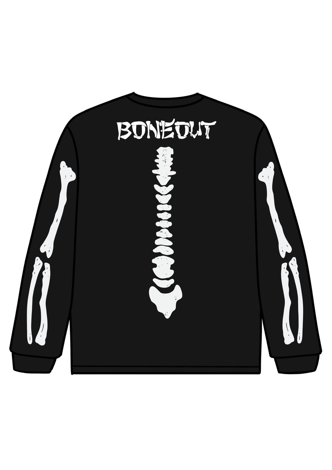 HIGHOST BONE OUT(BLACK ) LONG T-SHIRTS