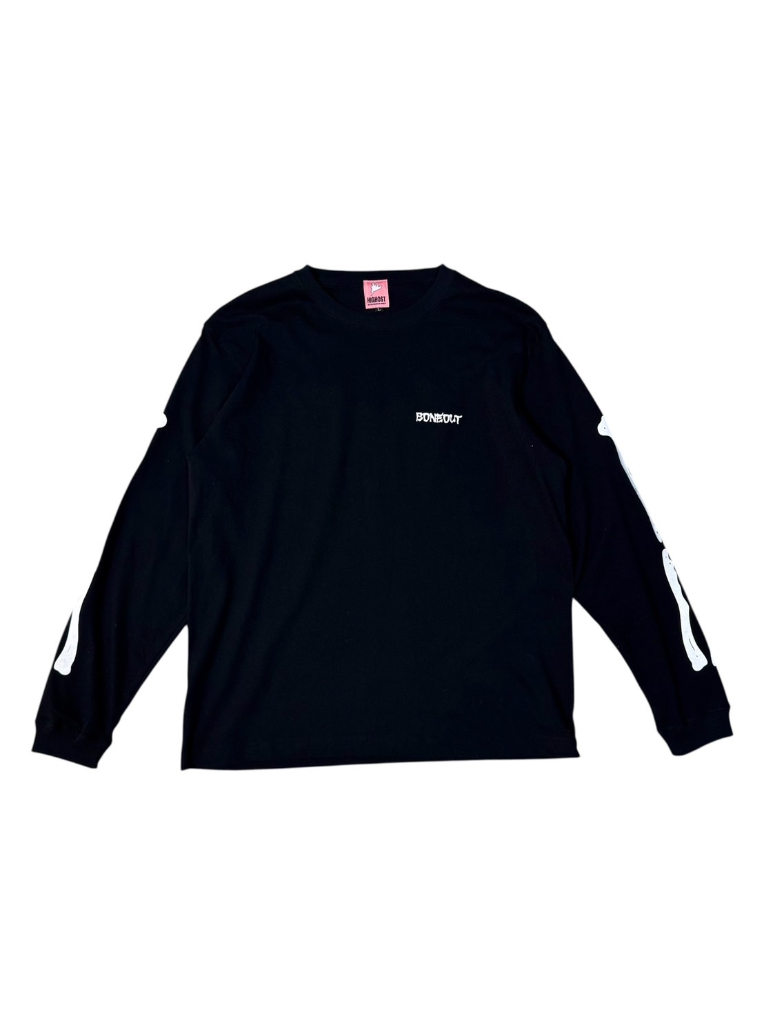 HIGHOST BONE OUT(BLACK ) LONG T-SHIRTS